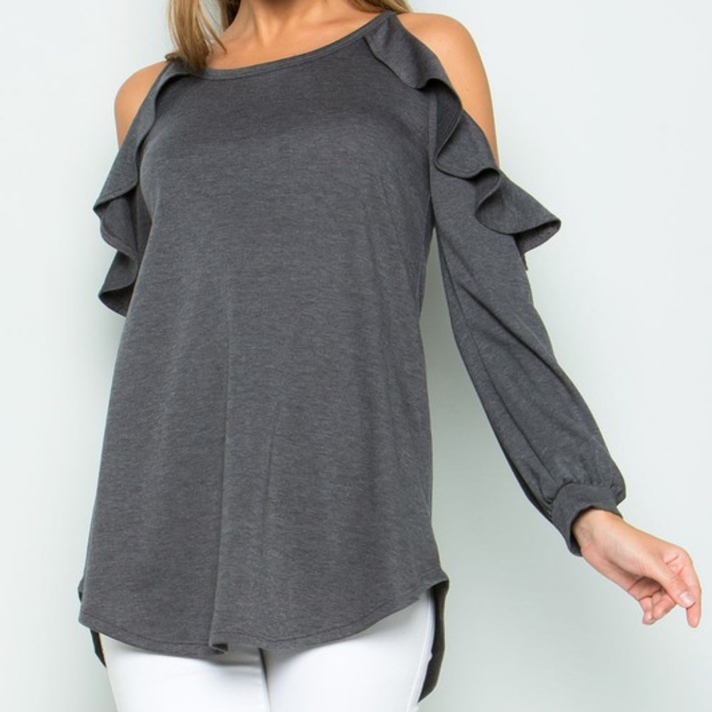 2 LEFT HP🎉Plus Size Cold Shoulder Top - Picture 3 of 5
